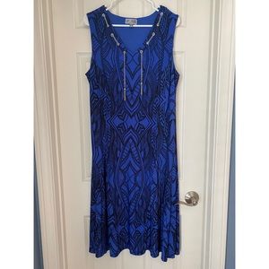 Blue Dress w/ Chain Neckline Detail